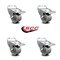 Service Caster 3 Inch Semi Steel Swivel Bolt Hole Caster Set with Total Lock Brake SCC SCC-BHTTL20S314-SSS-4 - alternate 2